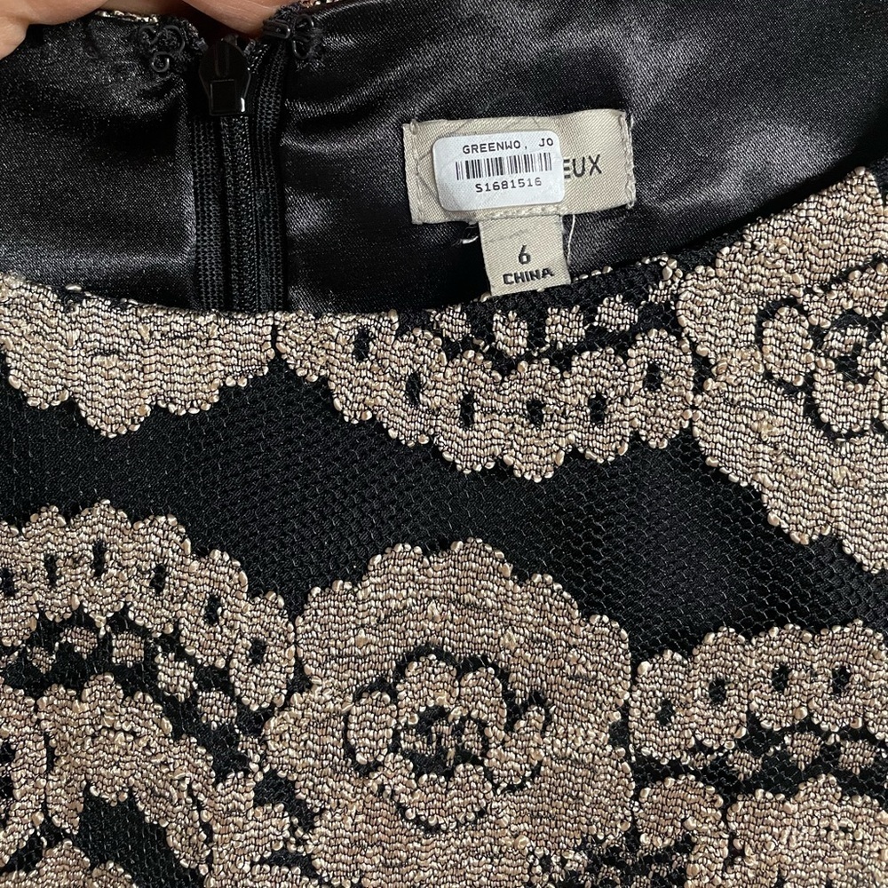 Cremieux Gold & Black Dress – Size 6 - Picture 2 of 7